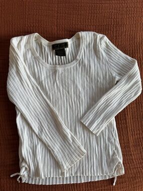Vintage White Long Sleeve Top with Bows